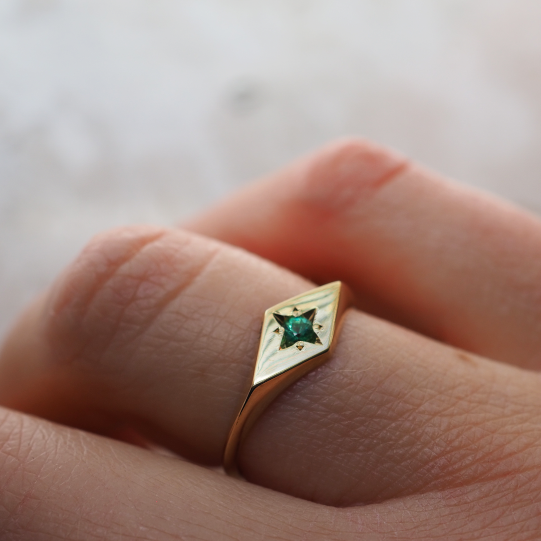 Emerald Kite Signet Ring - End of Line