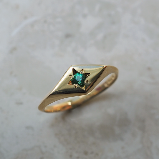 Emerald Kite Signet Ring - End of Line