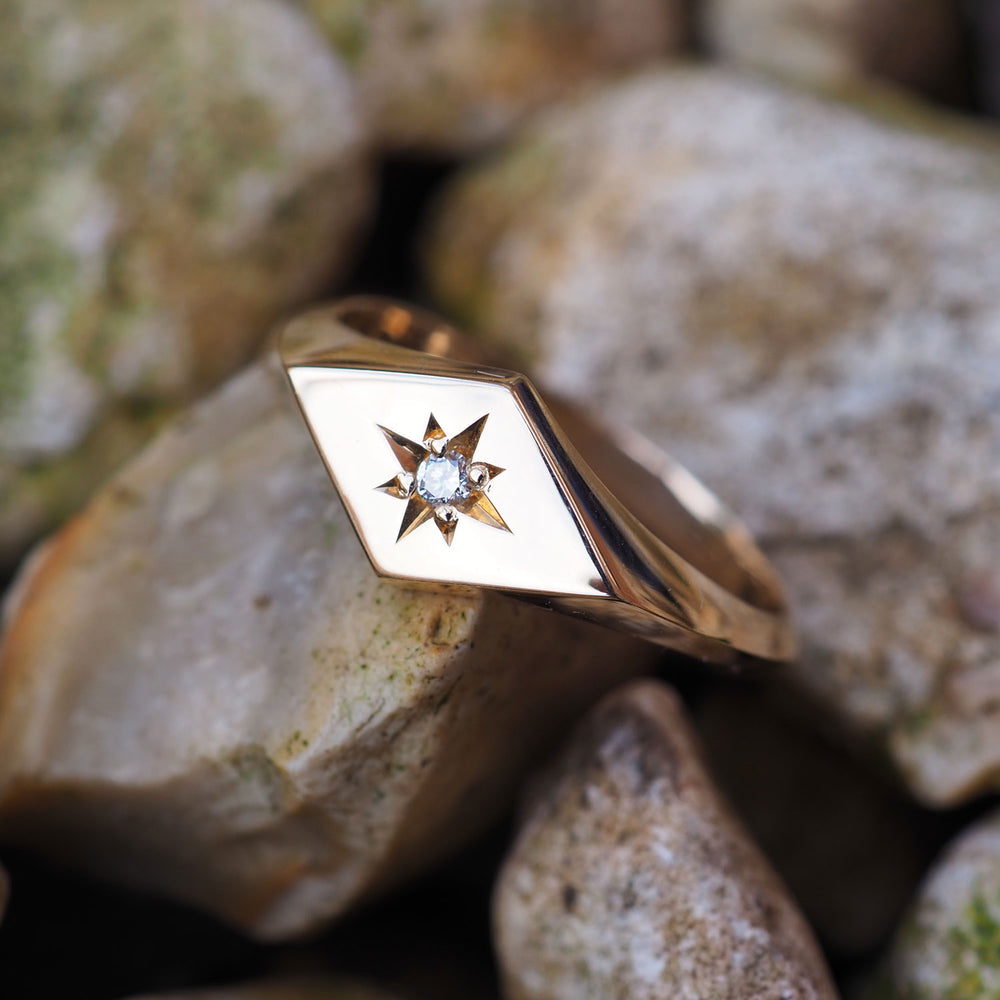 Diamond Kite Signet Ring - End of Line