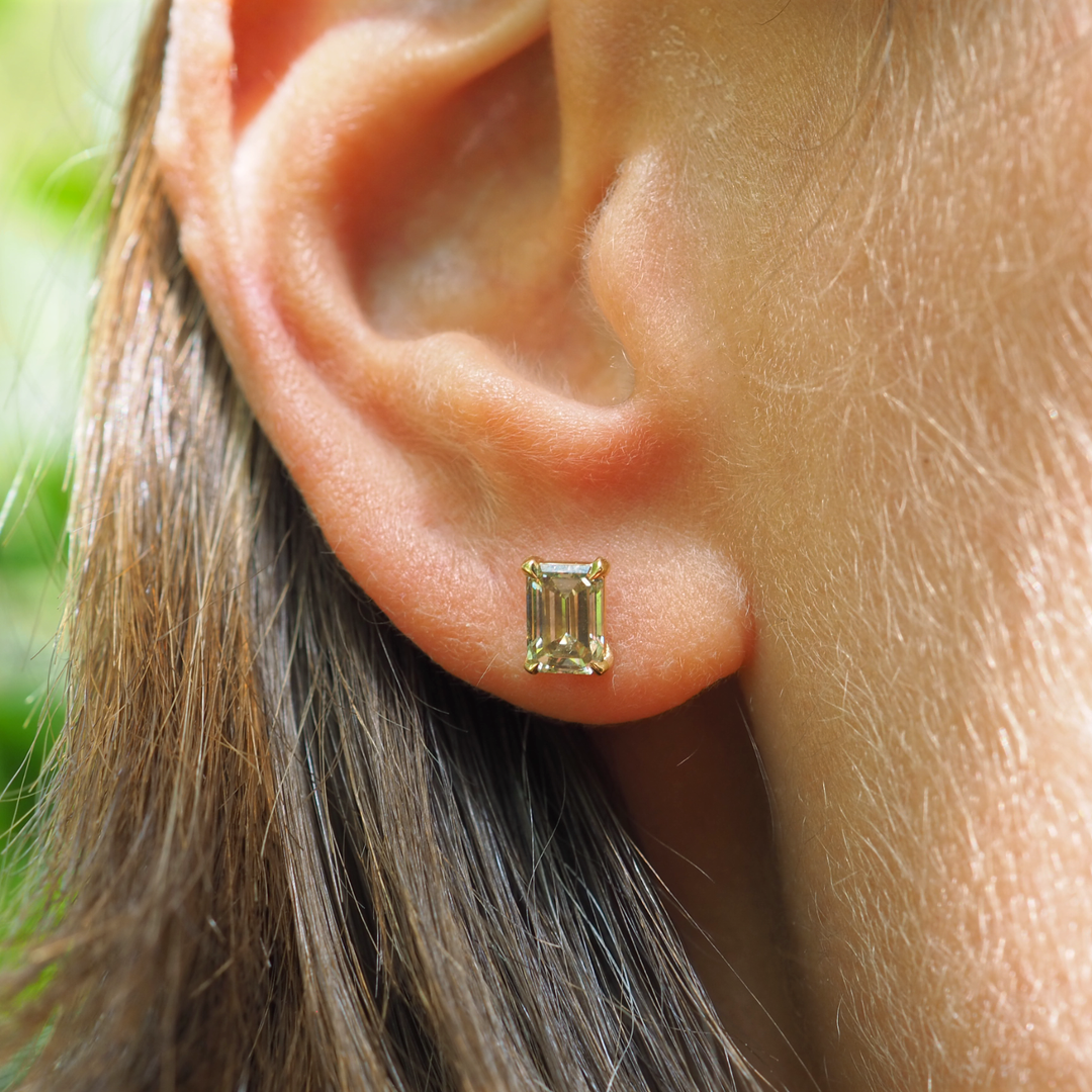 Mirror Grey Diamond Earrings OOAK